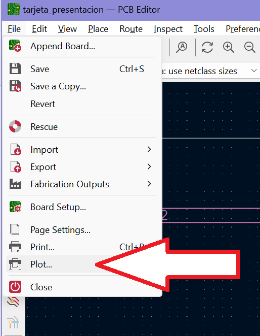 Diálogo file de Kicad