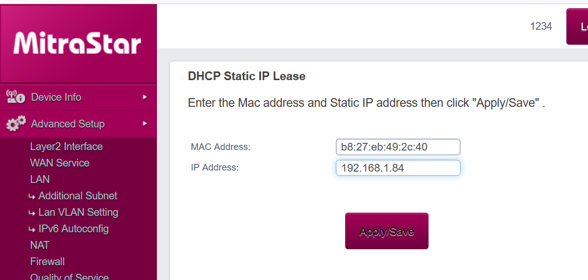 Añadimos una entrada nueva al servidor DHCP